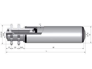 Steel Double Sprocket Friction Conveyor Roller Model 3221